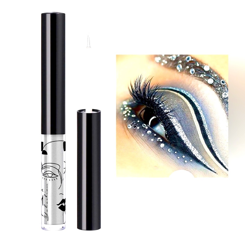 Organic Pearlescent Silver Liquid Eyeliner
